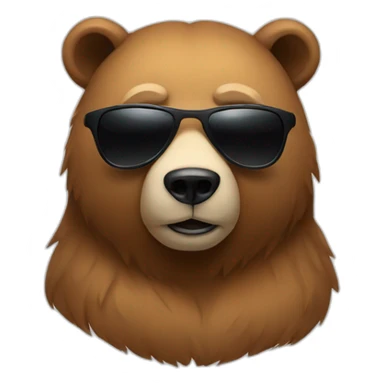 Bear with sunglasses sticker