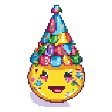 party emoji, fun, party hat, confetti sticker