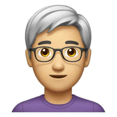 short hair Asian clerk sticker