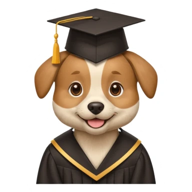 graduating cap dog sticker