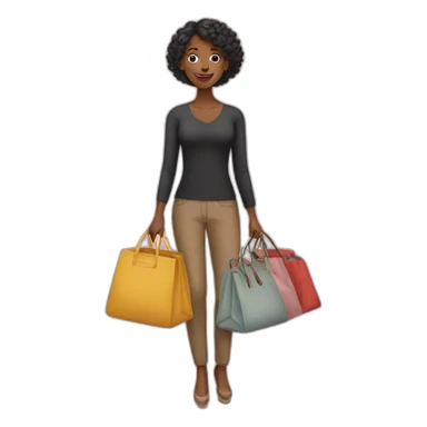 woman with bags sticker