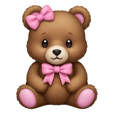 Cozy Bear with a pink bow sticker