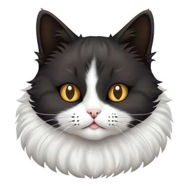 Black and white cat with a poop in the head  sticker