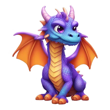 Cute purple and orange dragon  sticker