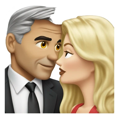 George Clooney kisses blonde woman  sticker