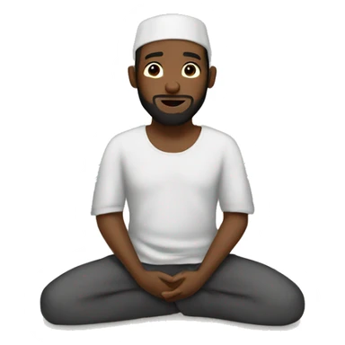 Black Muslim praying on prayer rug sticker