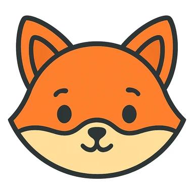 face of a cute baby fox sticker