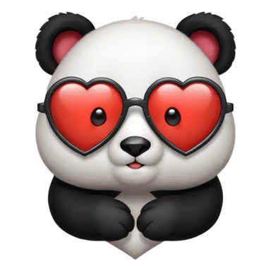 Panda with heart glasses sticker