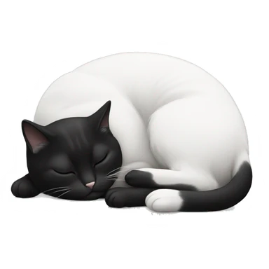 CAT black and white sleeping  sticker