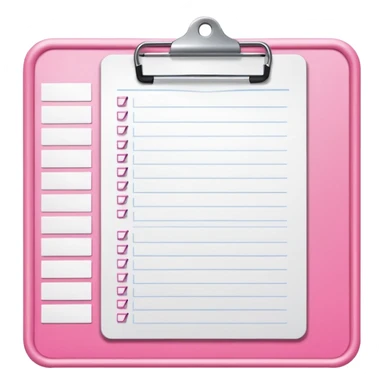 Intake form on a pink clipboard sticker