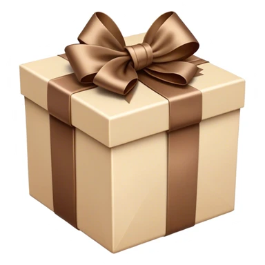 beige GIFTBOX with brown vintage satin bow sticker