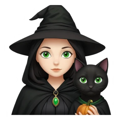 Witch with cat companion sticker
