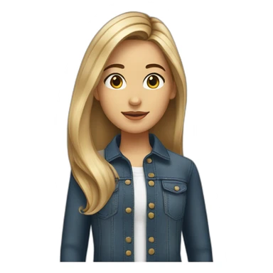 Make a girl named Emma with a big nose and brown eyes and straight brown hair with blonde highlights and she’s 12 and mexican sticker