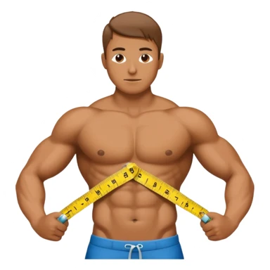 measuring tape wrapped around a figure sticker