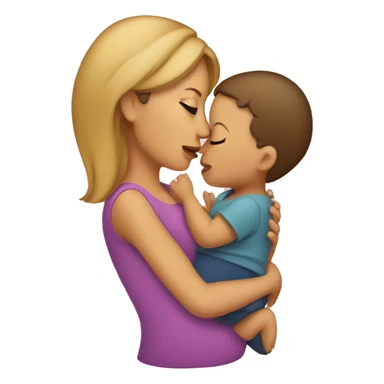 mom kissing baby sticker