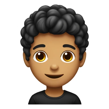 niño con pelo de color negro y que su tonalidad de piel es cafe con lent sticker