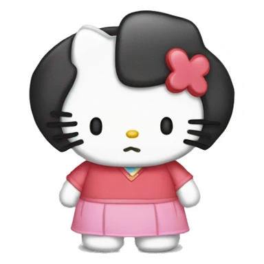 hello kitty and pochacco holding hands sticker