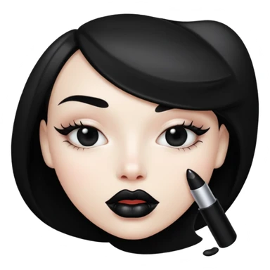 lips with black lipstick sticker