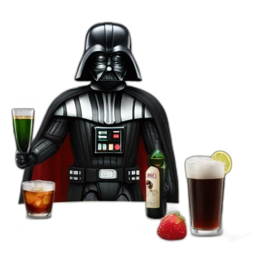 darth vader with a glass of fernet sticker