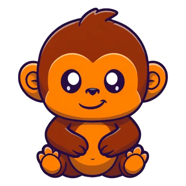 baby orangutan with big eyes sticker