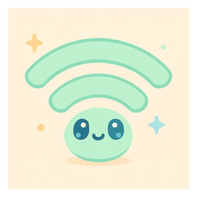 playful rounded friendly wifi symbol, cute and approachable style sticker