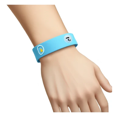 Light blue wristband on wrist  sticker