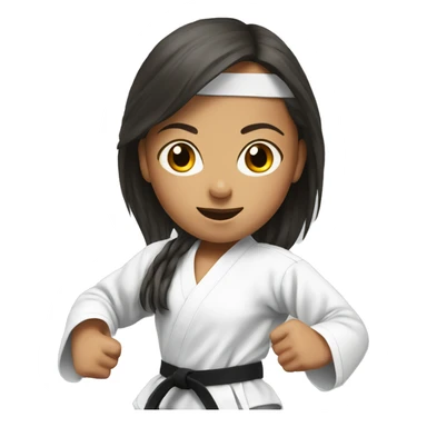 realistic portrait of girl doing karate sticker