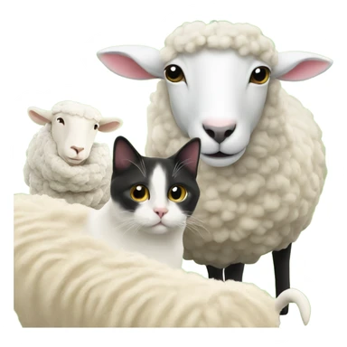 A cat with a sheep sticker