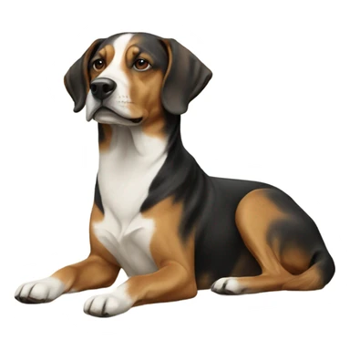 realistic dog relaxing indoors sticker