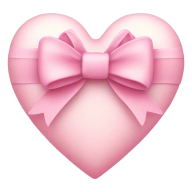 Pastel pink heart with a bow sticker
