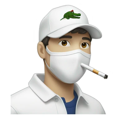 Lacoste smoking friends with white lacoste mask sticker