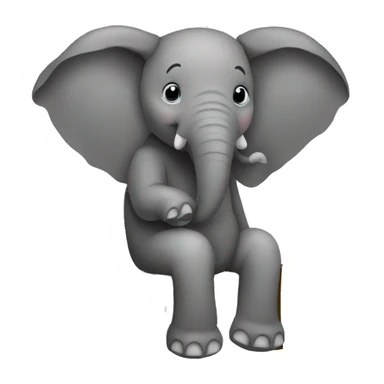 elephant sitting on chair wirh his back facing  sticker
