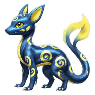 Nebulae Shiny Salandit-Umbreon-Fakémon-hybrid-creature (full body)  sticker