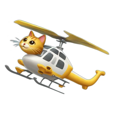 Cat flying with its tail as a helicopter blade sticker
