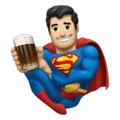 Superman avec une bière et des mouches sticker
