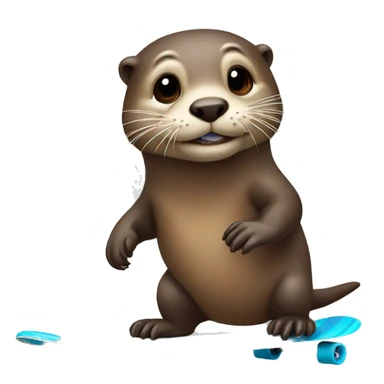 Otter on skateboard sticker