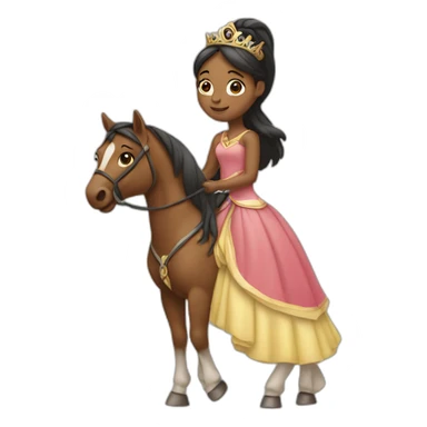 Princess carrying a horse in her arms sticker