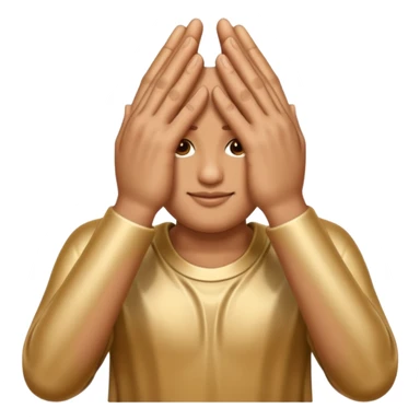 Emoji-style praying metallic hands, realistic proportions, clean outlines sticker
