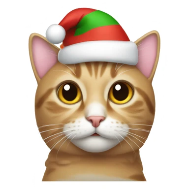 Cat with Christmas hat sticker