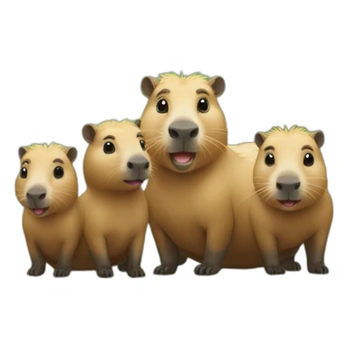 Capybaras family sticker