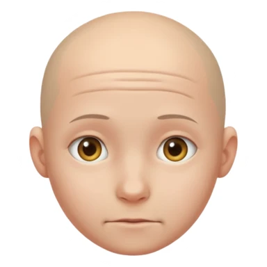 shy no hair circle face  sticker