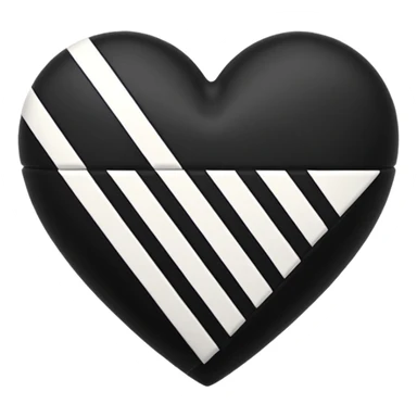 Adidas white stripes black heart sticker