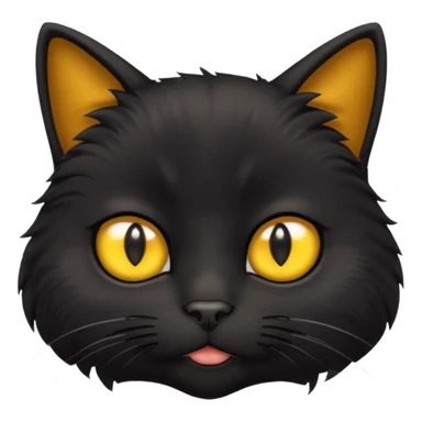 worried black cat face sticker
