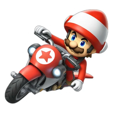 Mario on a rocket moto sticker