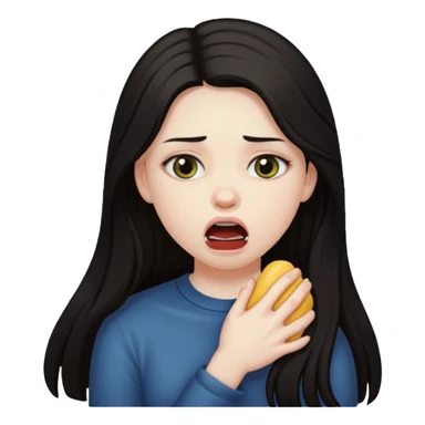 A girl choking herself sticker