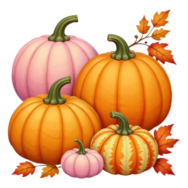 pink orange pastel fall decor sticker