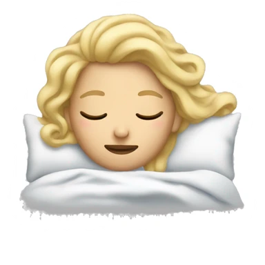Create an emoji of a blonde sleeping in bed sticker