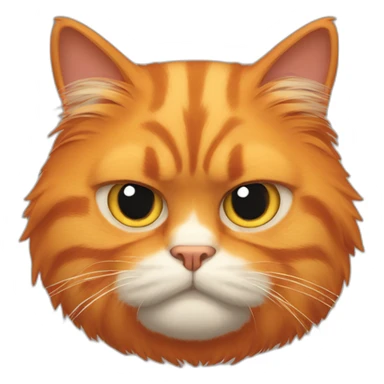 very grumpy fluffy orange cat sticker