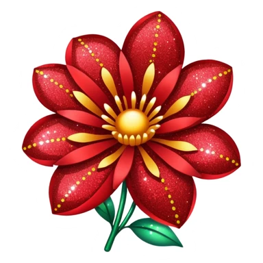 red glitter flower hype style sticker