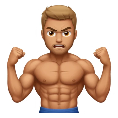 angry man with torso sticker